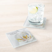 白い"虹"の蘭 ガラスコースター (アングル)