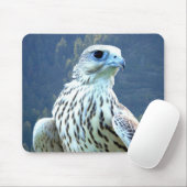 白い《鳥》ハヤブサ マウスパッド (マウス)