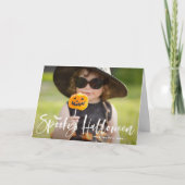 白い spooky ハロウィン ブラシレタリングオーバーレイ シーズンカード (正面)