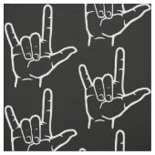 白いASL I愛パターン（の模様が）あるな生地 ファブリック (見本)