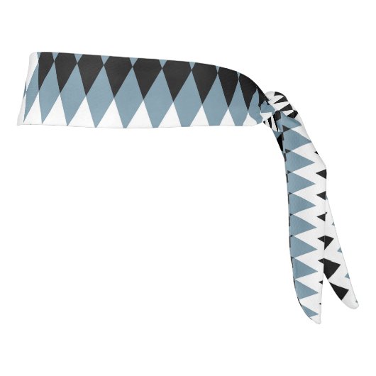 白いbの市松模様に白い模様 タイヘッドバンド (回転90)