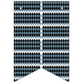 白いbの市松模様に白い模様 バンティングフラッグ (第2の旗)