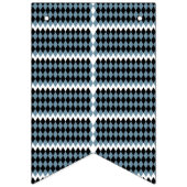 白いbの市松模様に白い模様 バンティングフラッグ (第1の旗)