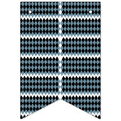 白いbの市松模様に白い模様 バンティングフラッグ (第3の旗)