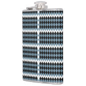 白いbの市松模様に白い模様 フラスク (左)