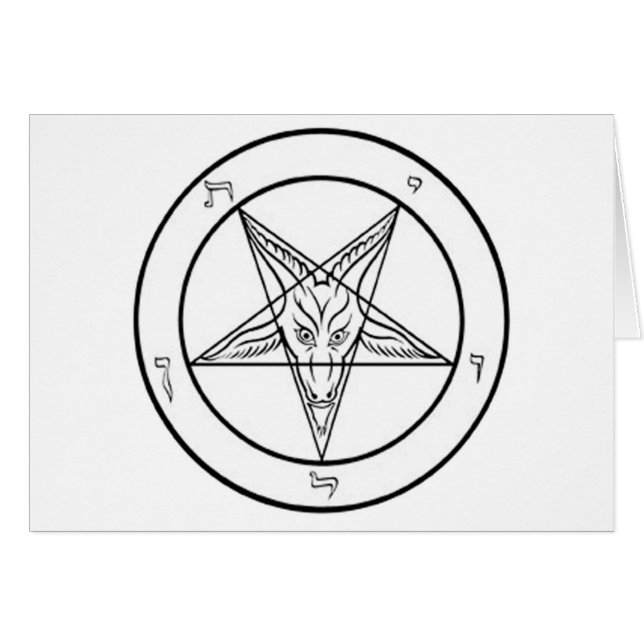 白いbaphometのpentグラフィック (正面横)
