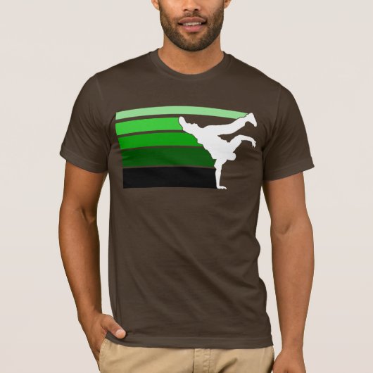 白いBBOYの勾配のgrn Tシャツ (正面)