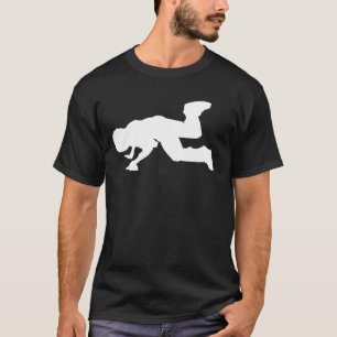 白いBBOYの姿勢2 Tシャツ