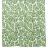 白いBgシャワーカーテンの抽象芸術の緑の形 シャワーカーテン (正面)