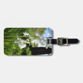 白いBluebellsの荷物のラベル ラゲッジタグ (正面横)