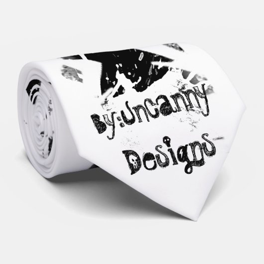 白いBoとの黒のスカルの（ばちゃばちゃ）跳ねるによって逆転させるタイ ネクタイ (ロール)