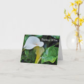 白いCALLA LILY, "考えs OF YOU" (カスタマイズ) カード (黄色い花)