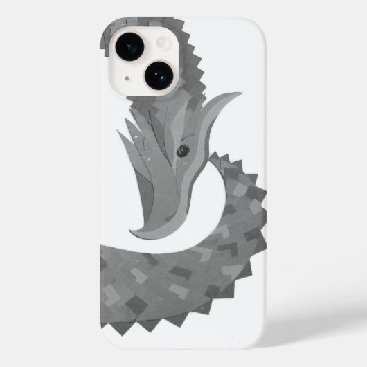白いCase-Mate iPhoneケースのグレー ハート ドラゴン Case-Mate iPhoneケース (裏面)