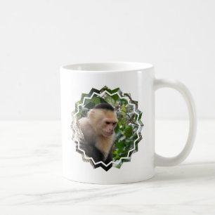白いCheekedのCapuchin猿のコーヒー・マグ コーヒーマグカップ
