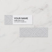 白いCoのモダンで幾何学的な黒い正方形パターン スキニー名刺 (正面/裏面)