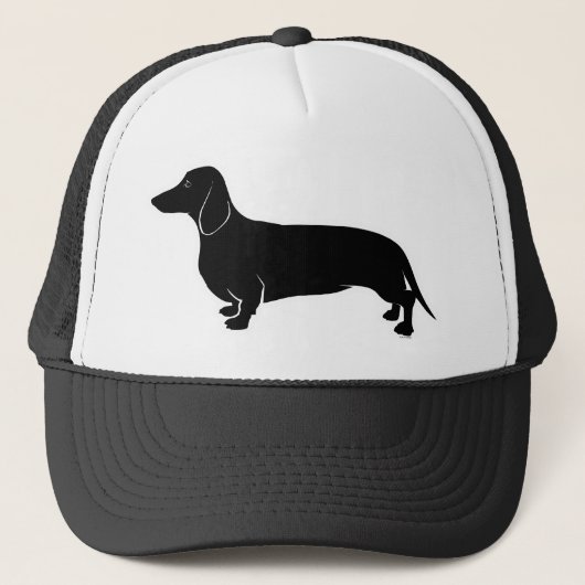 白いDachsundの黒 キャップ (正面)