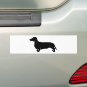 白いDachsundの黒 バンパーステッカー (車上)