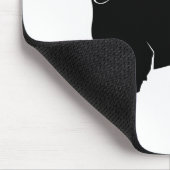 白いDachsundの黒 マウスパッド (コーナー)