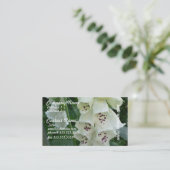 白いFoxgloveによっては名刺が開花します 名刺 (スタンド正面)