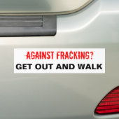 白いFrackingのバンパーステッカー バンパーステッカー (車上)