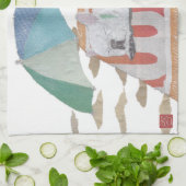 白いFrenchieのフレンチ・ブルドッグ、ポップ・アートのな犬の芸術 キッチンタオル (折り畳み)