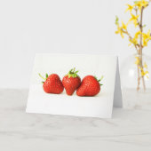 白いGccnaの3つのイチゴ カード (黄色い花)