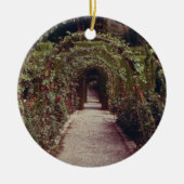 白いGeneralifeのアルハンブラ、グラナダ、スペインのflo セラミックオーナメント (正面)