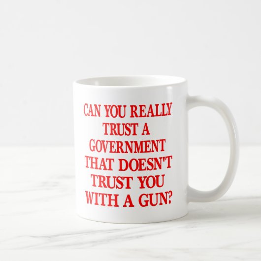 白いGovの信頼銃との コーヒーマグカップ (右)