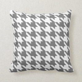 白いGray Pied De Poule Houndstooth クッション