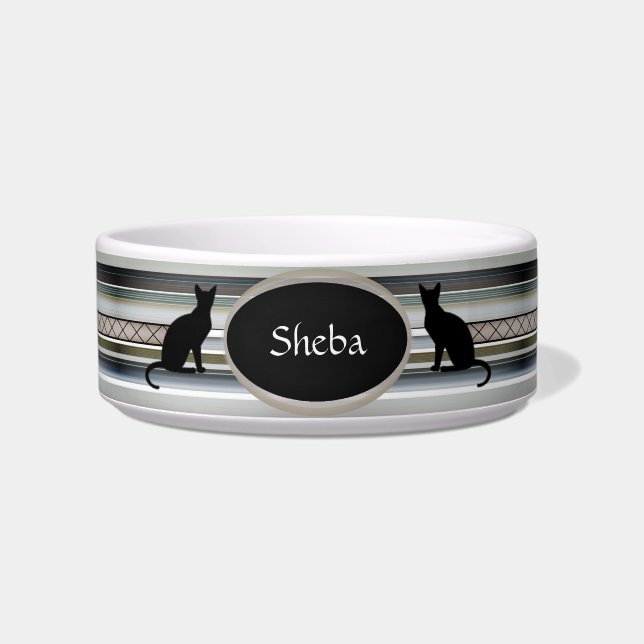 白いHAMbWGにカスタマイズ可能なキャットフードボウル ボウル (正面)