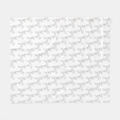 白いIbizanハウンドスムースコート漫画の犬のパターン フリースブランケット (正面(横))