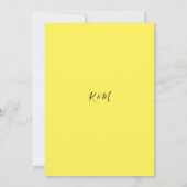 白いinviの上に美しい黄色シンプルのヒマワリ 招待状 (裏面)