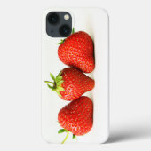 白いIphcnaに3つのイチゴ Case-Mate iPhoneケース (裏面)