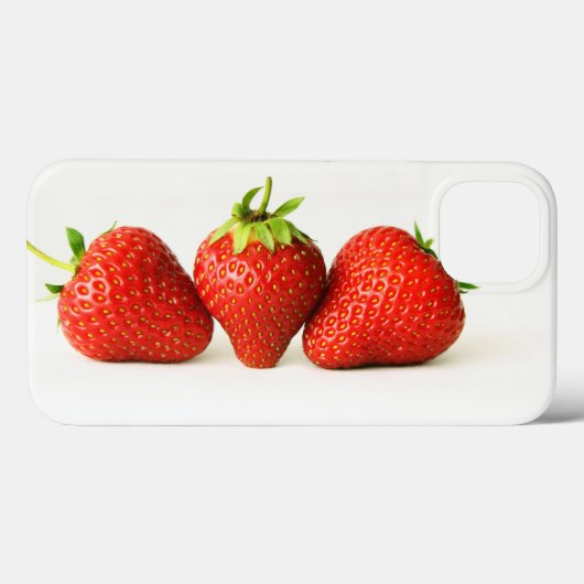 白いIphcnaに3つのイチゴ Case-Mate iPhoneケース (裏面 (横))