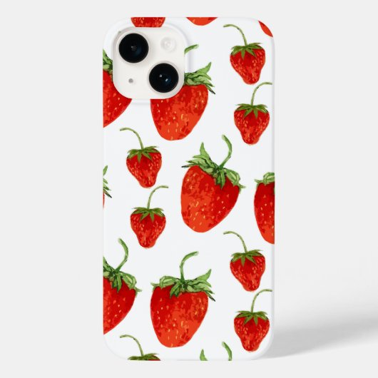 白いiPhoneケースのイチゴ Case-Mate iPhoneケース (裏面)