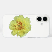 白いiPhone / iPadケース上の黄金色の牡丹 Case-Mate iPhoneケース (裏面 (横))