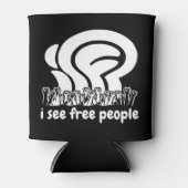 白いisfp自由な人々が拳を上げるのを見る 缶クーラー (正面)