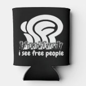 白いisfp自由な人々が拳を上げるのを見る 缶クーラー (裏面)