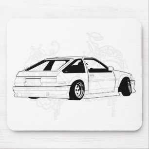 白いKIS Levin AE86 マウスパッド
