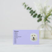 白いlabradoodleのMaggieの名刺 名刺 (スタンド正面)