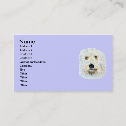 白いlabradoodleのMaggieの名刺 名刺 (正面)