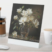 白いmagnoliaPedestal記号 台座サイン (インサイチュ)