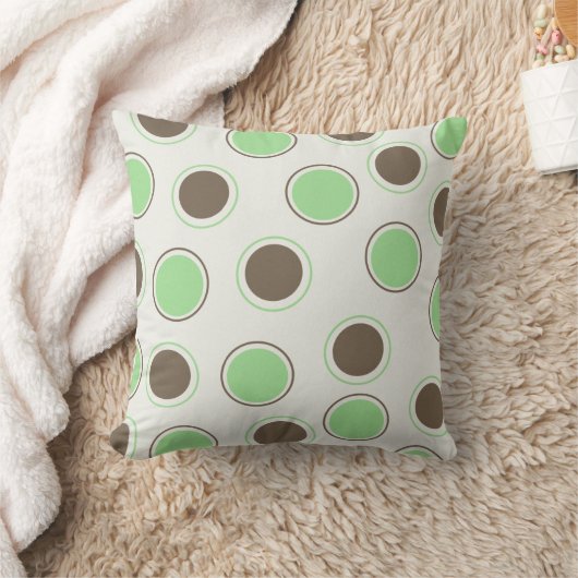 白いMOJOの枕のチョコレートおよびミントの円 クッション (ブランケット)