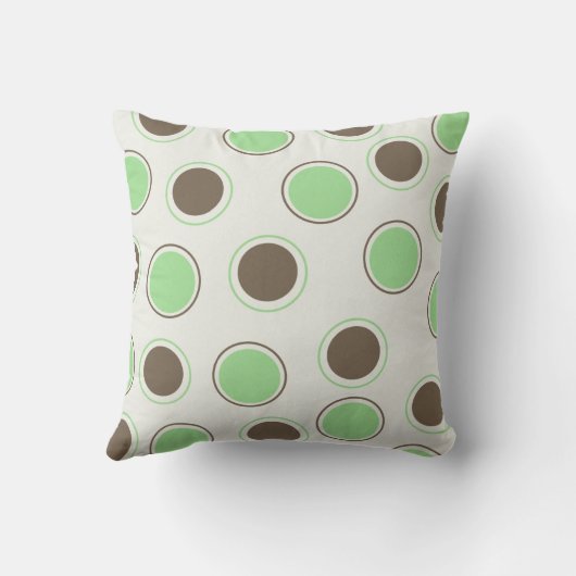 白いMOJOの枕のチョコレートおよびミントの円 クッション (裏面)