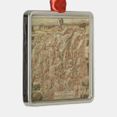 白いMountains (1937年)のヴィンテージの地図 メタルオーナメント (右)