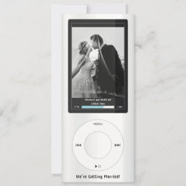 白いMP3ミュージックプレーヤーの結婚式 招待状