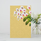 白いPhalaenopsis蘭の花文房具 便箋 (スタンド正面)