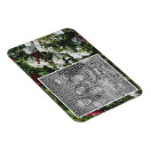 白いPhloxフラワーガーデンあなたの写真を追加 マグネット (右側)