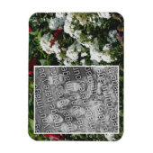 白いPhloxフラワーガーデンあなたの写真を追加 マグネット (縦)