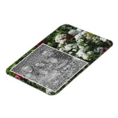 白いPhloxフラワーガーデンあなたの写真を追加 マグネット (左側)